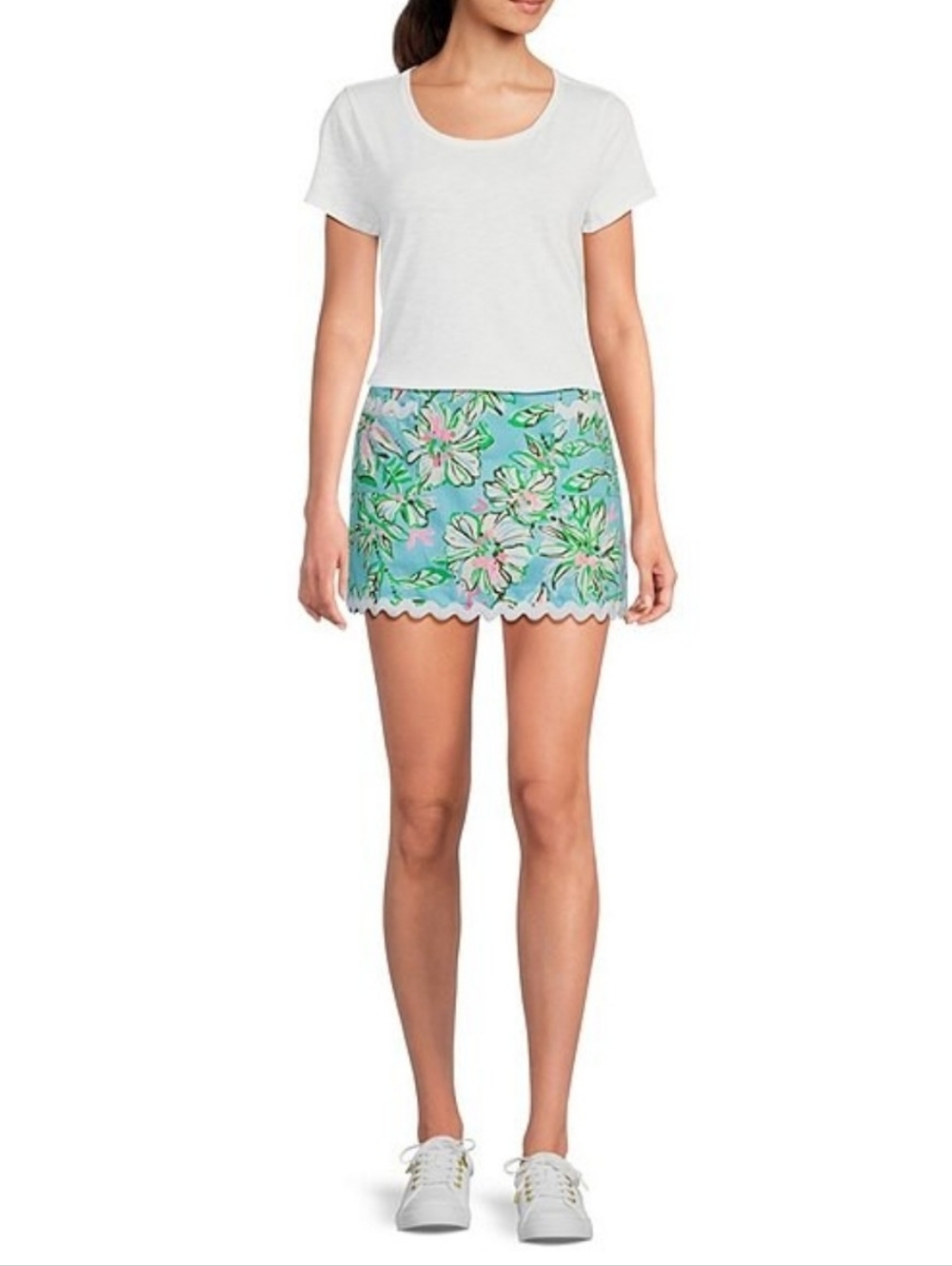 Lilly Pulitzer Etta White Scoop Neck Short Sleeve Tee Size XS - Picture 2 of 10